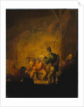 A Barn Interior with a Jester Regaling his Companions, c.1632 by Adriaen Jansz. van Ostade