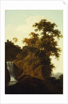 Rocky Landscape with a Waterfall by Joseph Wright of Derby