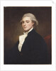Portrait of James Dashwood, half length, wearing a blue jacket and white jabot by George Romney