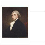 Portrait of James Dashwood, half length, wearing a blue jacket and white jabot by George Romney