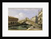 The Rialto Bridge Venice from the South with the Fondamenta Del Vin and the Fondaco Dei Tedeschi by Antonio Canaletto