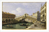 The Rialto Bridge Venice from the South with the Fondamenta Del Vin and the Fondaco Dei Tedeschi by Antonio Canaletto