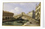 The Rialto Bridge Venice from the South with the Fondamenta Del Vin and the Fondaco Dei Tedeschi by Antonio Canaletto