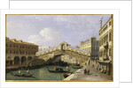 The Rialto Bridge Venice from the South with the Fondamenta Del Vin and the Fondaco Dei Tedeschi by Antonio Canaletto
