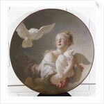 Girl Holding a Dove by Jean-Honore Fragonard