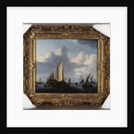 A Seascape with a States Yacht and other Shipping in a Calm, 1654 by Willem van de the Younger Velde