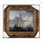 A Seascape with a States Yacht and other Shipping in a Calm, 1654 by Willem van de the Younger Velde