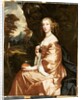 Portrait of Lady Penelope Nicholas, holding an orange in a landscape by Peter Lely