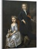 A young boy holding a violin and a young girl holding a doll by John (circle of) Vanderbank
