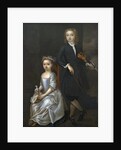 A young boy holding a violin and a young girl holding a doll by John (circle of) Vanderbank
