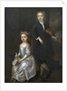 A young boy holding a violin and a young girl holding a doll by John (circle of) Vanderbank