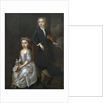 A young boy holding a violin and a young girl holding a doll by John (circle of) Vanderbank
