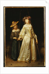 The artist's stepsister, with her younger sister Catharina giving her a flute, 1651 by Gerard ter Borch or Terborch