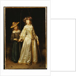 The artist's stepsister, with her younger sister Catharina giving her a flute, 1651 by Gerard ter Borch or Terborch