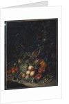 Peaches, Grapes, Pomegranates, Melons, a Corncob, Apricots, Plums, Pears, Acorns, 1718 by Rachel Ruysch