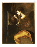 A Female Artist Painting the Image of the Sudarium by Francesco Guardi