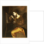 A Female Artist Painting the Image of the Sudarium by Francesco Guardi