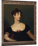 Portrait of Lady Beresford, seated, half-length in a black dress decorated with a rose by Thomas (attr. to) Lawrence