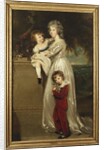 Portrait of Mrs. Annesley standing full length, in a white dress with her two children by Thomas Lawrence