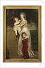 Portrait of Mrs. Annesley standing full length, in a white dress with her two children by Thomas Lawrence