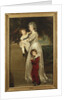 Portrait of Mrs. Annesley standing full length, in a white dress with her two children by Thomas Lawrence