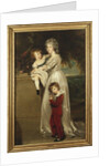 Portrait of Mrs. Annesley standing full length, in a white dress with her two children by Thomas Lawrence