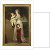 Portrait of Mrs. Annesley standing full length, in a white dress with her two children by Thomas Lawrence