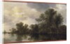 A wooded river landscape, with peasants in a rowing boat by a cottage and a ferry, a sailing boat in the distance, 1633 by Jan Josephsz van Goyen