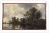 A wooded river landscape, with peasants in a rowing boat by a cottage and a ferry, a sailing boat in the distance, 1633 by Jan Josephsz van Goyen