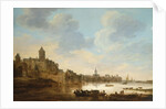A town on the banks of a river, with a ferry, 1648 by Jan Josephsz van Goyen