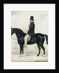 Portrait of a gentleman in a top hat, seated on a black hunter by English School