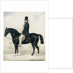 Portrait of a gentleman in a top hat, seated on a black hunter by English School