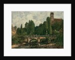 Saint-Cenery, the Church and the Bridge, 1892 by Eugene Louis Boudin