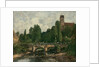 Saint-Cenery, the Church and the Bridge, 1892 by Eugene Louis Boudin