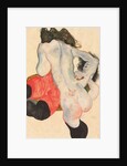 Reclining woman in red trousers and standing female nude, 1912 by Egon Schiele