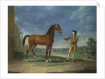 An Arab stallion held by a groom by Sawrey Gilpin