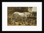 White Horse at the Drinking Trough, c.1885-90 by Eugene Louis Boudin