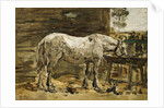 White Horse at the Drinking Trough, c.1885-90 by Eugene Louis Boudin