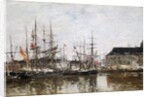 Three-Masters in Dock, Antwerp, 1871 by Eugene Louis Boudin