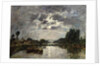 Moonlight, Canal de St. Valery, 1891 by Eugene Louis Boudin