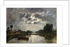Moonlight, Canal de St. Valery, 1891 by Eugene Louis Boudin