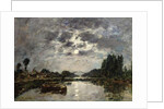 Moonlight, Canal de St. Valery, 1891 by Eugene Louis Boudin