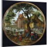 Peasants dancing around a tree in a village street, 1625 by Pieter the Younger Brueghel
