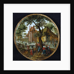 Peasants dancing around a tree in a village street, 1625 by Pieter the Younger Brueghel