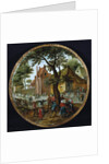 Peasants dancing around a tree in a village street, 1625 by Pieter the Younger Brueghel
