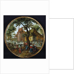 Peasants dancing around a tree in a village street, 1625 by Pieter the Younger Brueghel