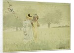Girls strolling in an Orchard, 1879 by Winslow Homer