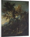 A Mountain Landscape with Pastoral Figures by Alessandro Magnasco