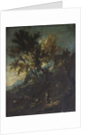 A Mountain Landscape with Pastoral Figures by Alessandro Magnasco