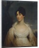 Portrait of a lady seated, half length, wearing a white dress by William Beechey
